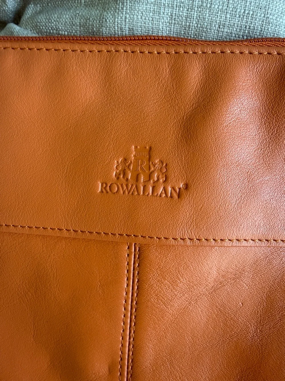Rowallan Orange Genuine Leather Laptop Sleeve